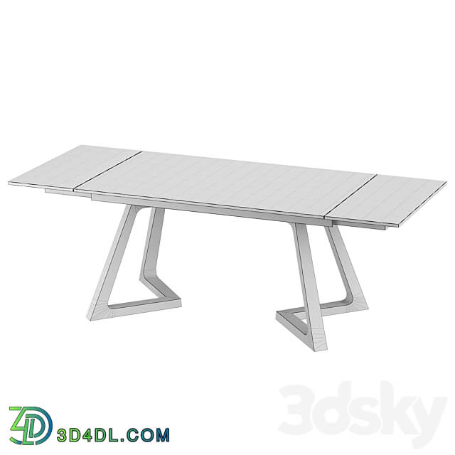 Sorrento White extendable table with ceramic top 3D Models