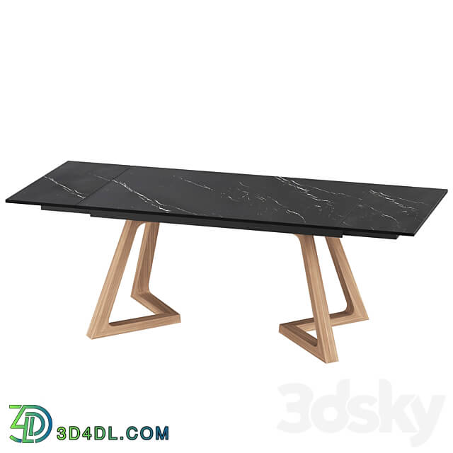 Sorrento Black extendable table with ceramic top 3D Models