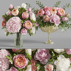 Flower Set 022 Roses 3D Models 
