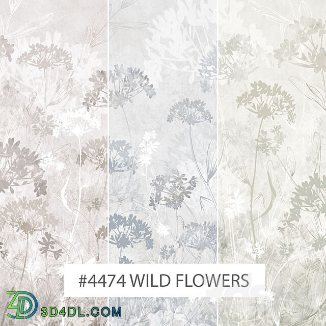 Creativille wallpapers 4474 Wild Flowers 3D Models