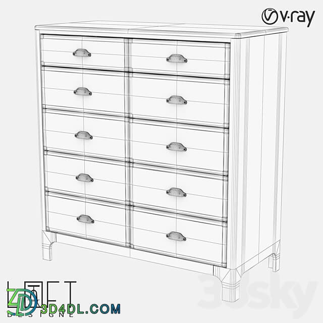 Chest of drawers LoftDesigne 7378 model Sideboard Chest of drawer 3D Models