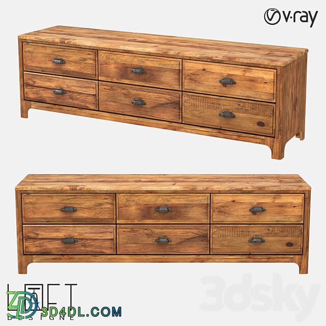 Chest of drawers LoftDesigne 7380 model Sideboard Chest of drawer 3D Models