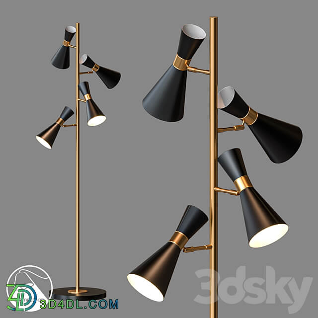 LampsShop.com T6010 Floor Lamp Campanula 3D Models