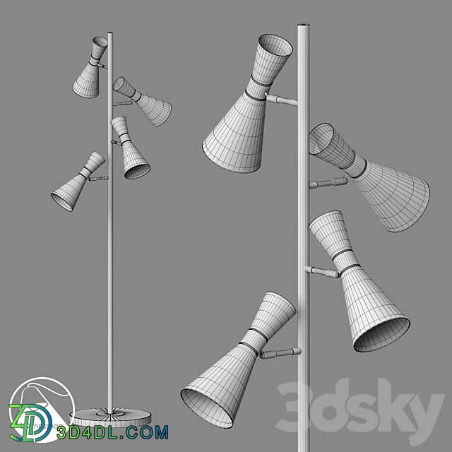 LampsShop.com T6010 Floor Lamp Campanula 3D Models