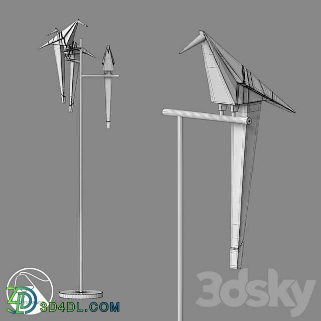 LampsShop.com T6003 Floor Lamp Birds Original A 3D Models