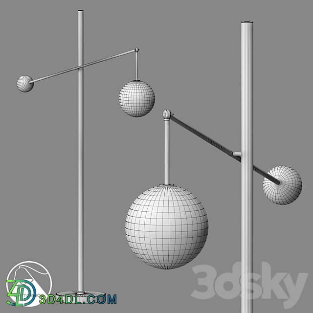 LampsShop.com T6008 Floor Lamp Orb C 3D Models