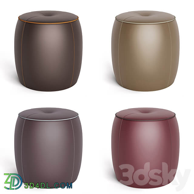 STORE 54 Jellybean leather pouffe 4 COLORS 3D Models