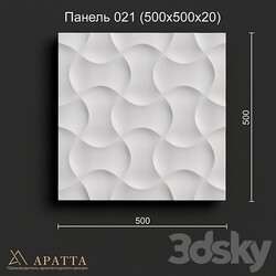 Aratta Panel 021 500x500x20 3D Models 