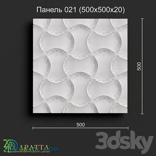 Aratta Panel 021 500x500x20 3D Models