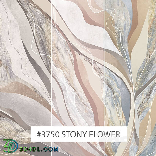Creativille wallpapers 3750 Stony Flower 3D Models