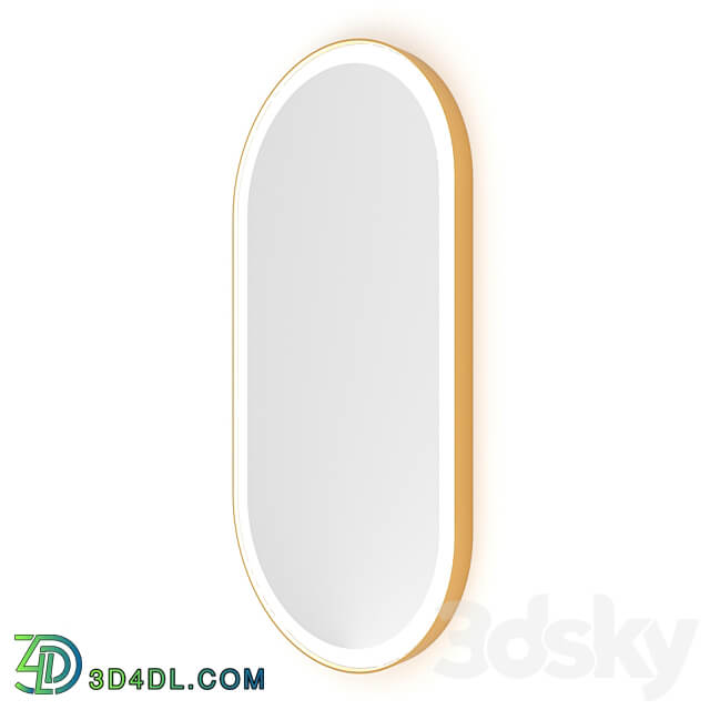 Brass mirror Capsule Gold with front lighting 3D Models