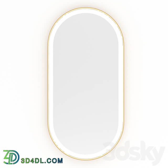 Brass mirror Capsule Gold with front lighting 3D Models