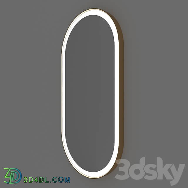 Brass mirror Capsule Gold with front lighting 3D Models