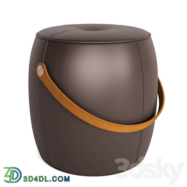STORE 54 Jellybean Saddle Pouffe 7 COLORS LEATHER SUEDE 3D Models