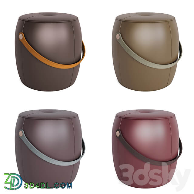 STORE 54 Jellybean Saddle Pouffe 7 COLORS LEATHER SUEDE 3D Models