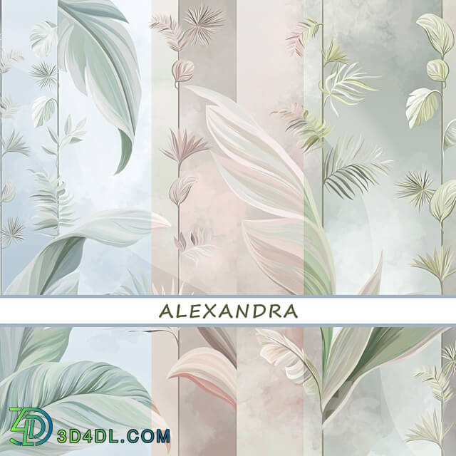 Designer wallpapers ALEXANDRA pack 3 3D Models