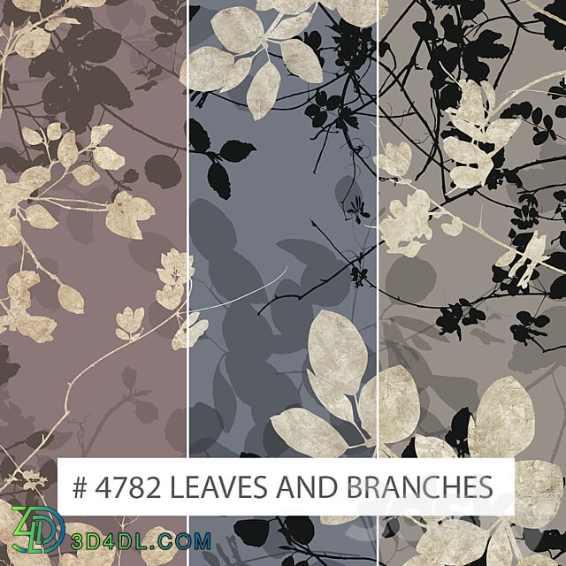 Creativille wallpapers 4782 Leaves and Branches 3D Models