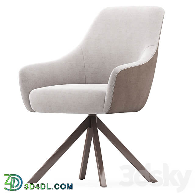 Emma Beige Brown chair 3D Models