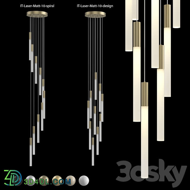 Pendant lamp IT Laser Matt 10 spiral IT Laser Matt 10 design Pendant light 3D Models