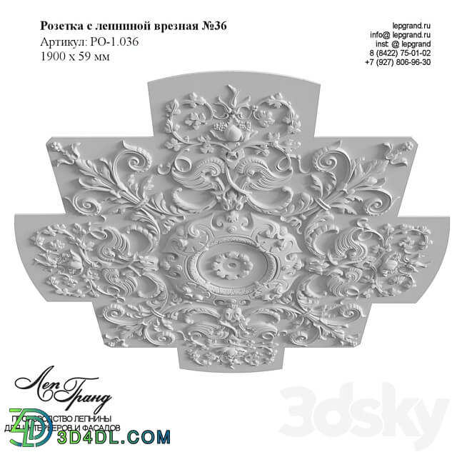 Rosette with stucco 36 lepgrand.ru 3D Models
