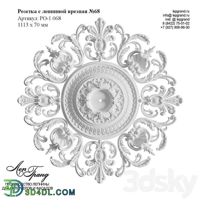 Rosette with stucco 68 lepgrand.ru 3D Models