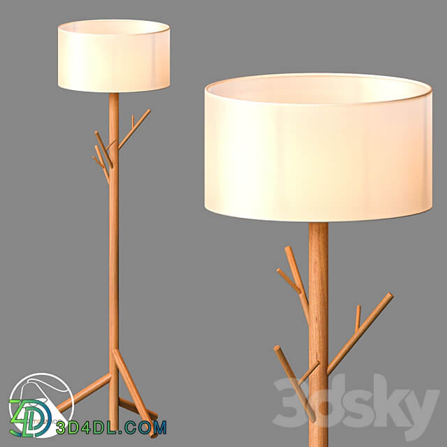 LampsShop.com T6081 Floor Lamp Legno 3D Models