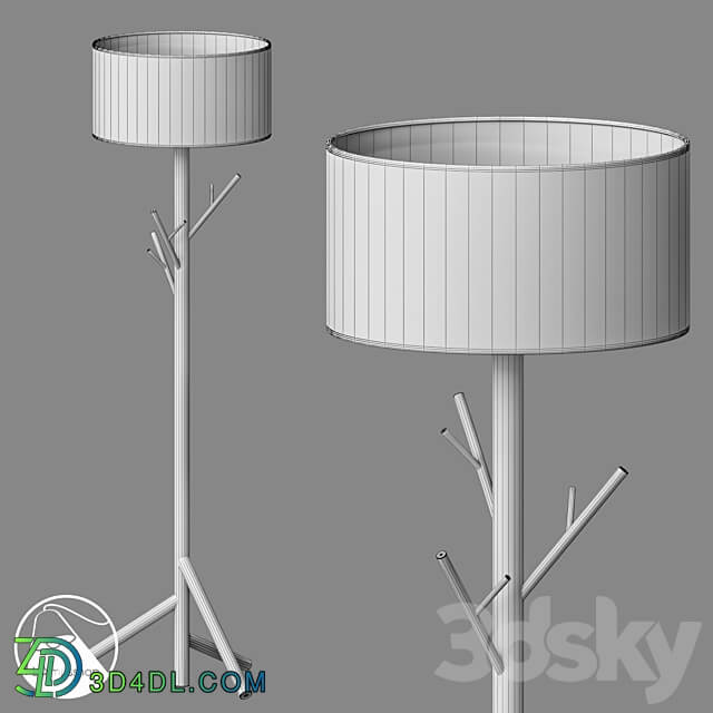 LampsShop.com T6081 Floor Lamp Legno 3D Models