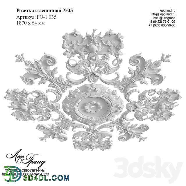 Rosette with stucco 35 lepgrand.ru 3D Models