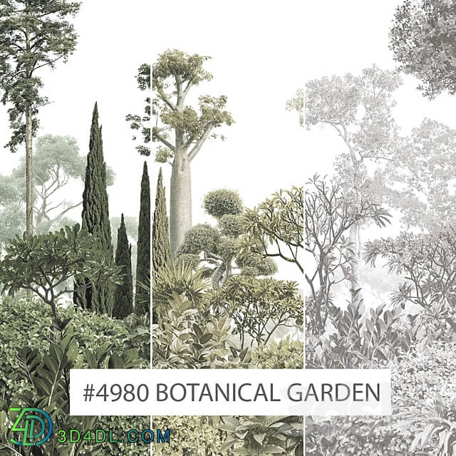 Creativille wallpapers 4980 Botanical Garden 3D Models