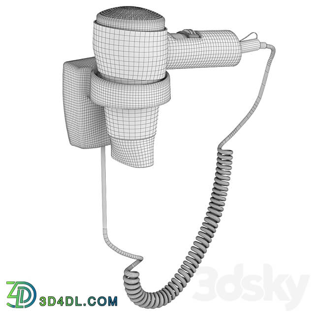 Hairdryer wall mounted ODF Household appliance 3D Models