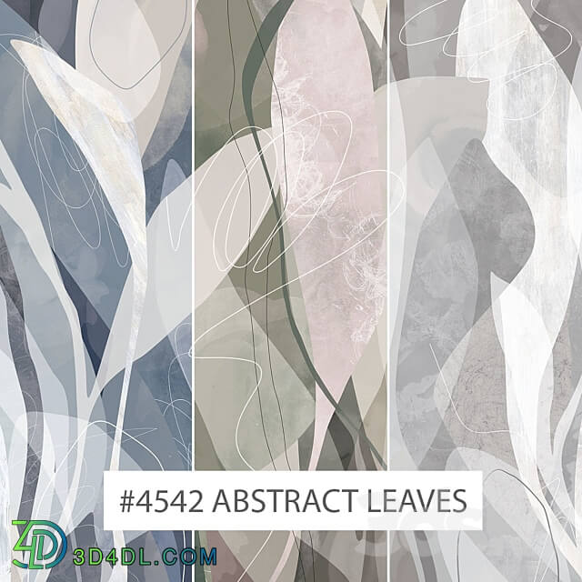 Creativille wallpapers 4542 Abstract Leaves 3D Models