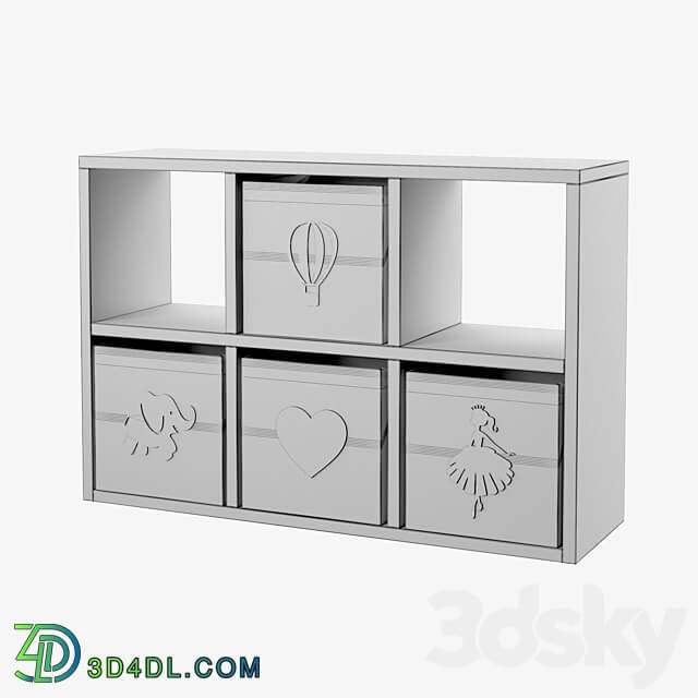 OM Shelving unit 4 storage drawers 3D Models