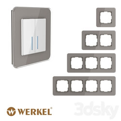 OM Glass frames for sockets and switches Elite Smoke Werkel Miscellaneous 3D Models 