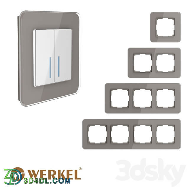 OM Glass frames for sockets and switches Elite Smoke Werkel Miscellaneous 3D Models