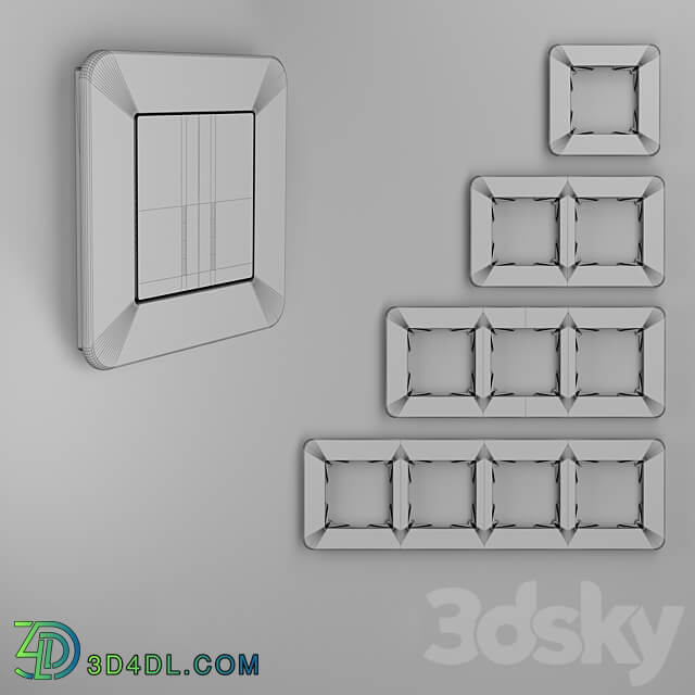 OM Glass frames for sockets and switches Elite Smoke Werkel Miscellaneous 3D Models