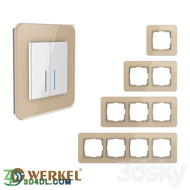 OM Glass frames for sockets and switches Elite Ivory Werkel Miscellaneous 3D Models