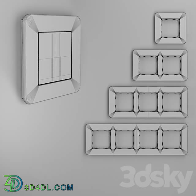 OM Glass frames for sockets and switches Elite Ivory Werkel Miscellaneous 3D Models