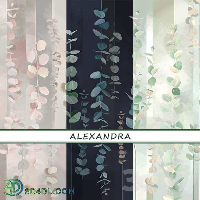 Designer wallpapers ALEXANDRA pack 6 3D Models