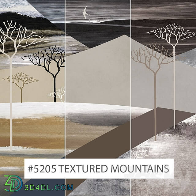 Creativille wallpapers 5205 Textured Mountains 3D Models