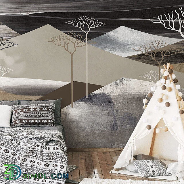 Creativille wallpapers 5205 Textured Mountains 3D Models