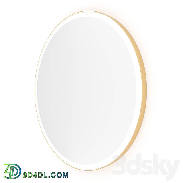 OM Round mirror in brass look 3D Models