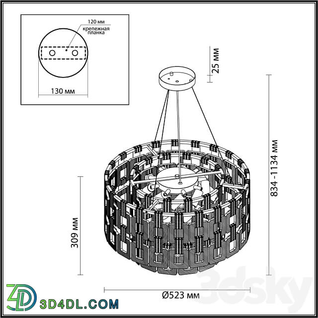 ODEON LIGHT 4989 9 BUCKLE Pendant light 3D Models