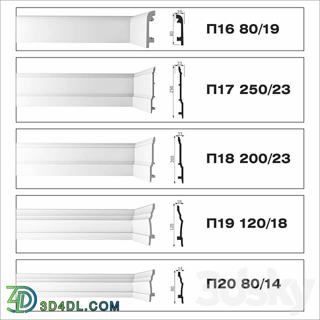 Floor plinth bello deco P16 P20 3D Models