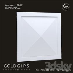Gypsum 3D panel 101 17 Gold gypsum 3D Models 