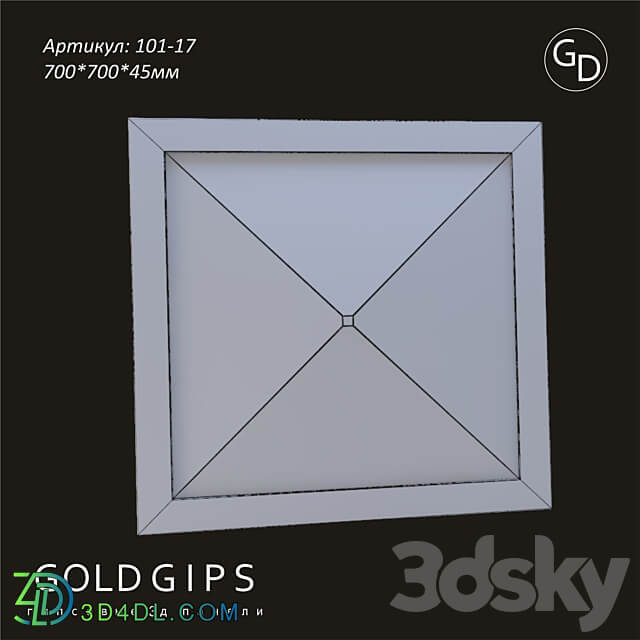 Gypsum 3D panel 101 17 Gold gypsum 3D Models