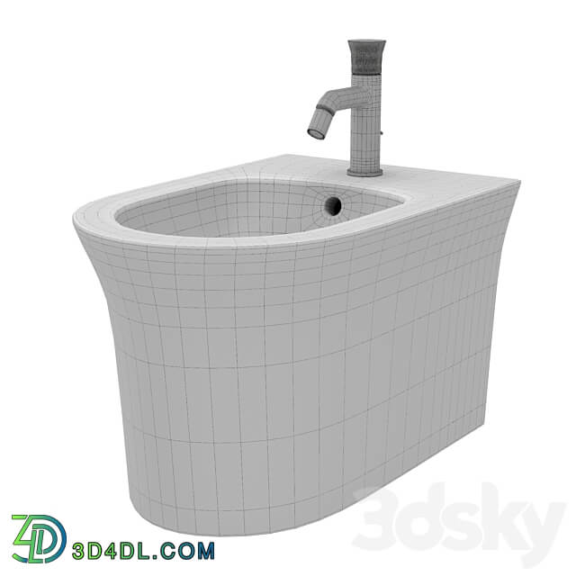 OM Duravit White Tulip Hanging Bidet 229315 3D Models