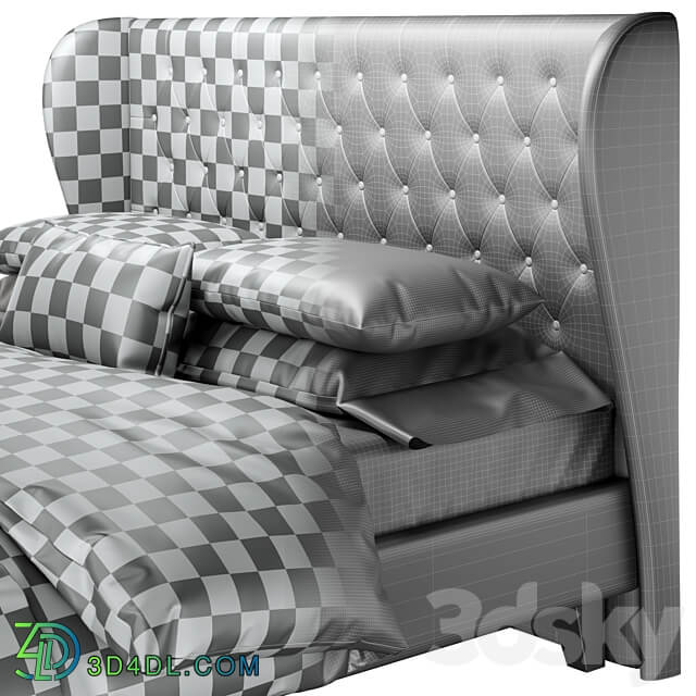 Double bed Vienso 160 Barhat Gray from Divanru Bed 3D Models