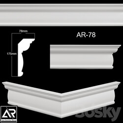 OM Cornices AR 78 Size 78 x 175 x 1000 mm material plaster 3D Models 