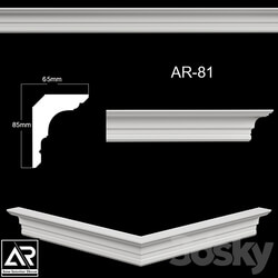 OM Cornices AR 81 Size 65 x 85 x 1000 mm material plaster 3D Models 
