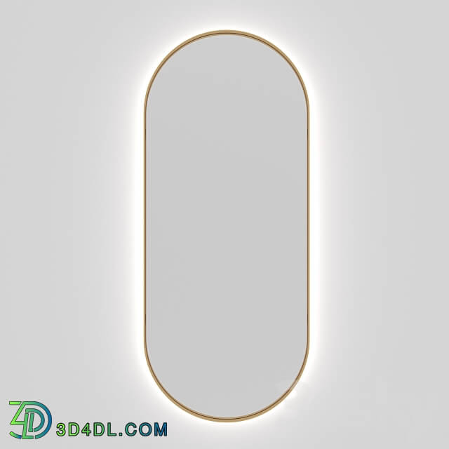 Mirror under brass Capsule Gold with backlight 3D Models